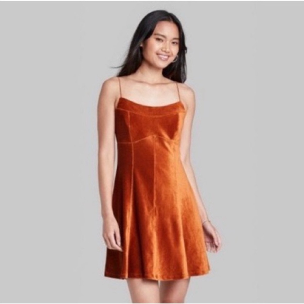 NWT Wild Fable rust velvet dress, size medium